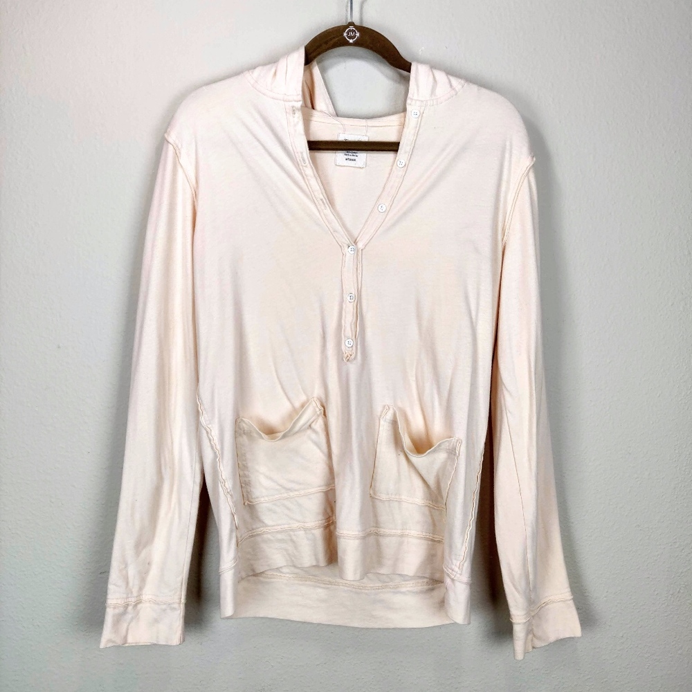 J crew tissue t hooded long sleeve light pullover